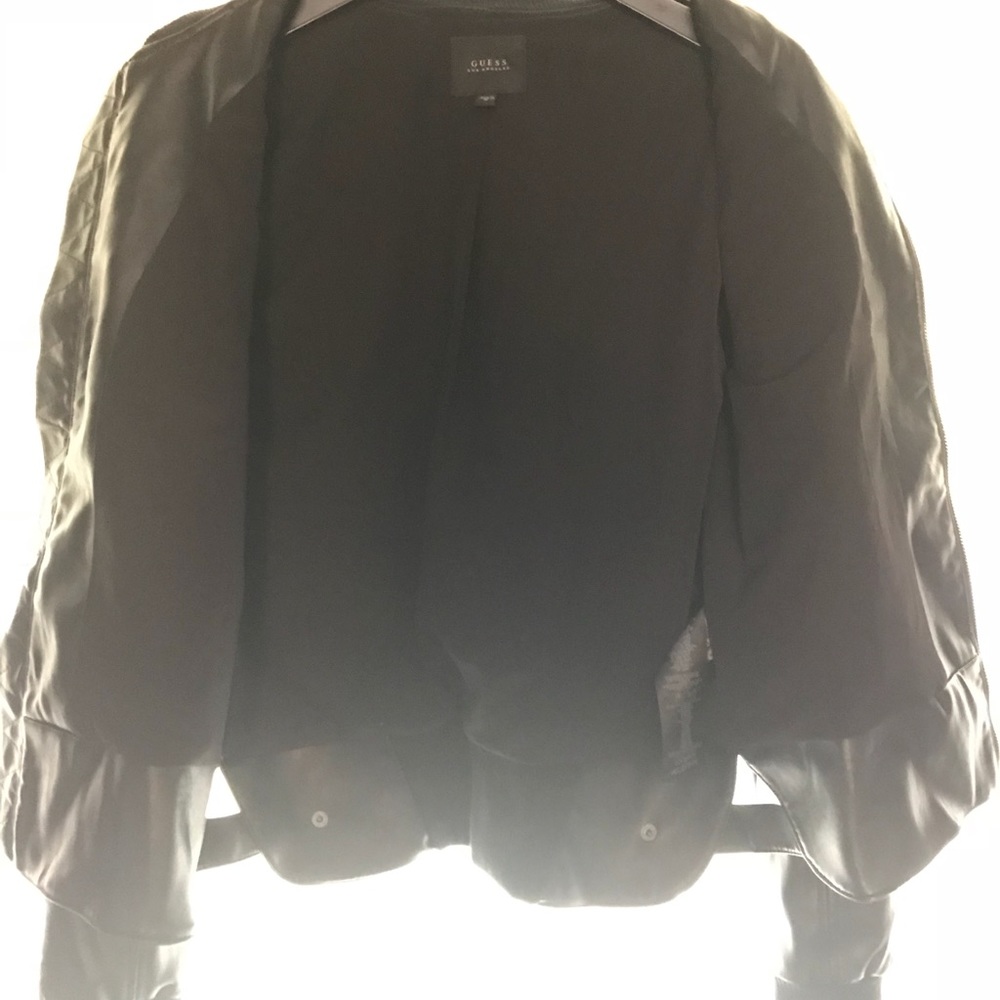 GUESS Faux Leather Bomber Jacket - Picture 5 of 8